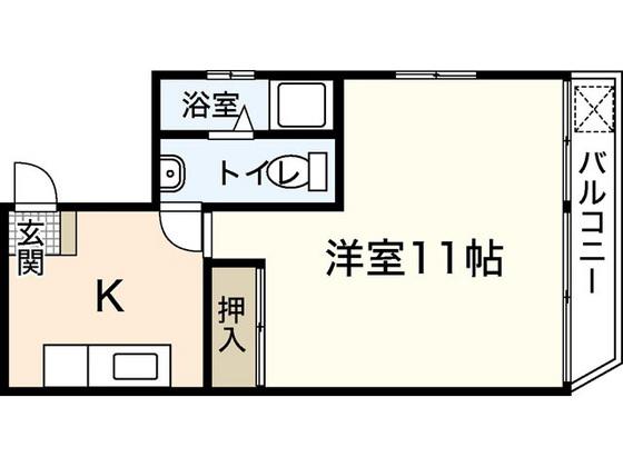 華雅ビル(1K/4階)の間取り写真