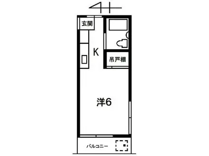 ライフピア若宮(ワンルーム/2階)の間取り写真