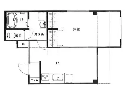 シャルム宮原(1DK/3階)の間取り写真