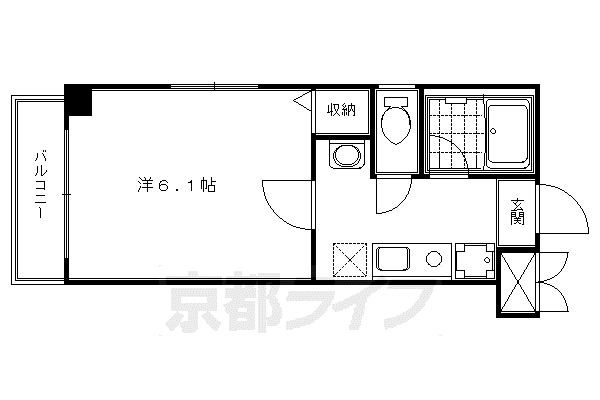 VINE OAK NOCHE(1K/2階)の間取り写真