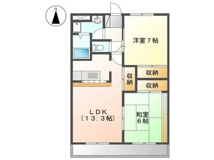 プロニティ五反田(2LDK/3階)の間取り写真