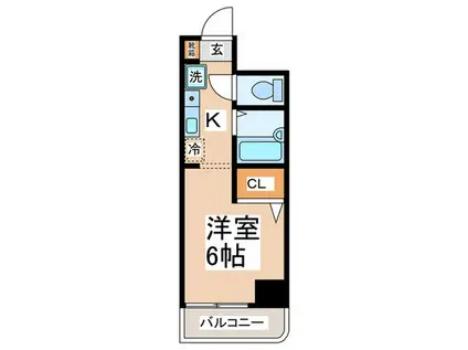 KMビル(1K/2階)の間取り写真