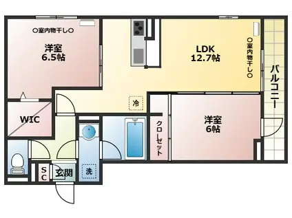 セントラーレ(2LDK/1階)の間取り写真
