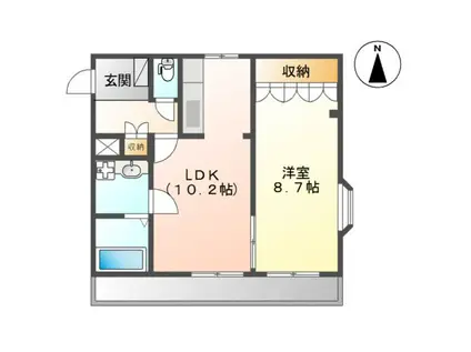 コンフォール前田II(1LDK/2階)の間取り写真