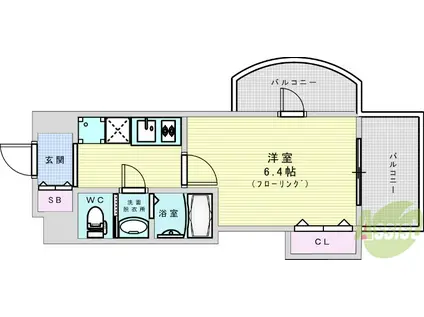 サムティ大阪CITY ウエスト(1K/3階)の間取り写真