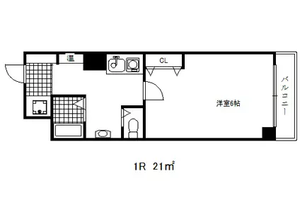中山手ミオ壱番館(ワンルーム/4階)の間取り写真