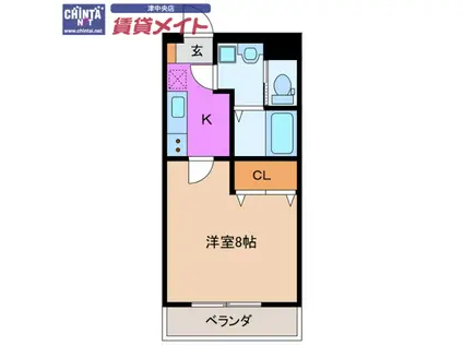 ZERO3(1K/1階)の間取り写真