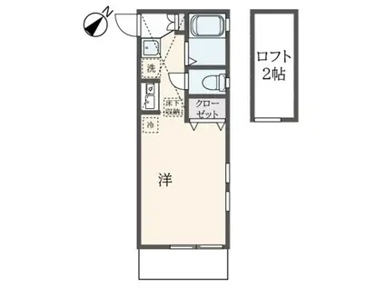ドミールファースト(ワンルーム/2階)の間取り写真