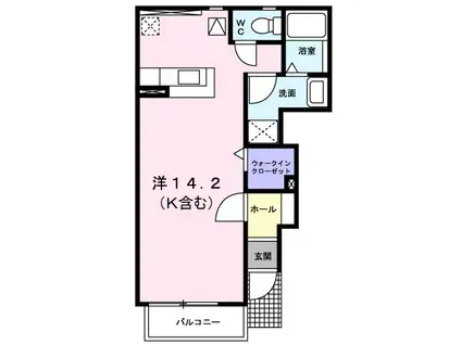 DEFI-KM(ワンルーム/1階)の間取り写真