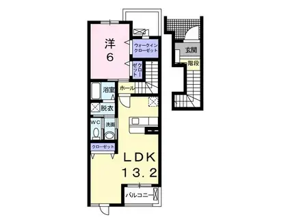 エトワールM II棟(1LDK/2階)の間取り写真