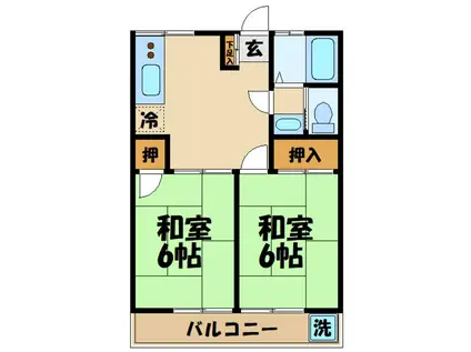 コーポ佐伯(2DK/2階)の間取り写真