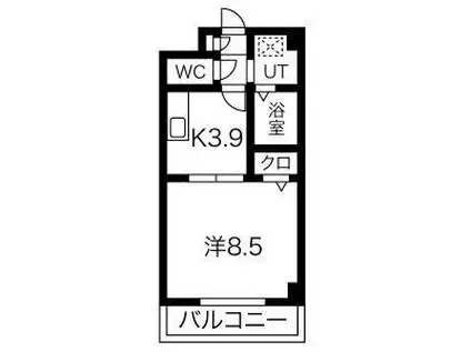 ベルドミール北畑(1K/1階)の間取り写真