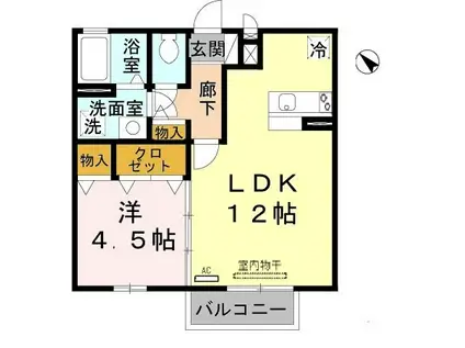 セントラルグレイス(1LDK/1階)の間取り写真