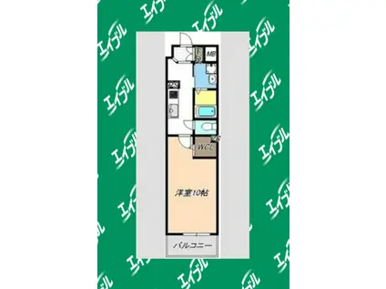 シャルマン(1K/2階)の間取り写真