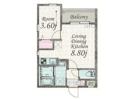 CHERIM中村公園ONYX(1LDK/2階)の間取り写真