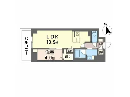サンエール南堀江(1LDK/5階)の間取り写真