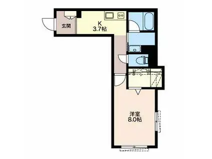 リンデンホフ(1K/1階)の間取り写真