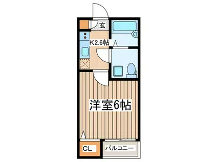 辻堂テラス(1K/2階)の間取り写真