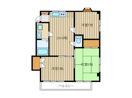 ナオコーポ(3DK/2階)の間取り写真