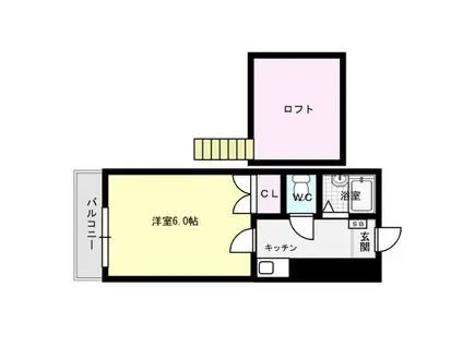 パークハイツ輝国(1K/2階)の間取り写真