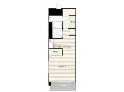 ラナ・清水野(1K/1階)の間取り写真