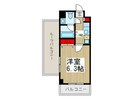 WILL DO 新座(1K/5階)の間取り写真