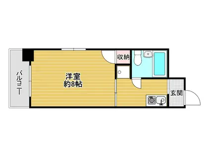 長堀レジデンス(1K/9階)の間取り写真