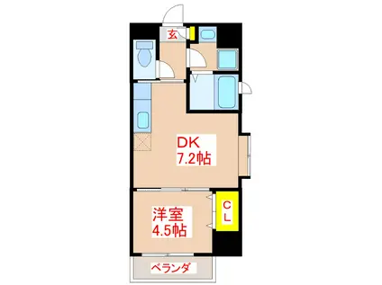 フォルマーレ(1DK/4階)の間取り写真