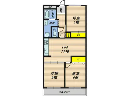 マルニコーポ都島第4(3LDK/1階)の間取り写真