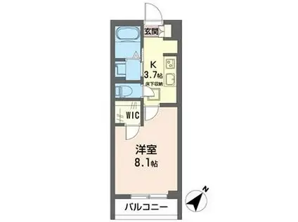 グランクラス潮見ST(1K/1階)の間取り写真