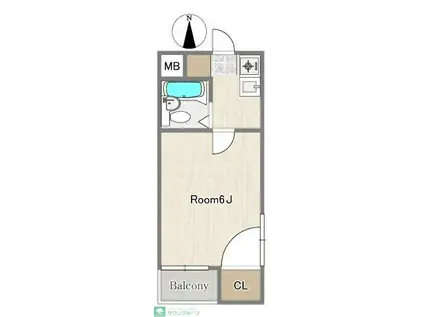 ハイム南雲(1K/2階)の間取り写真