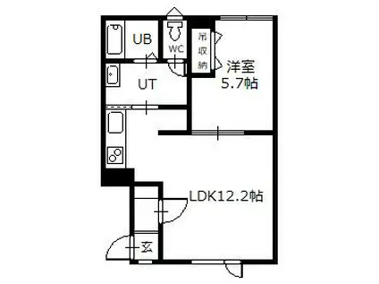 グランツ(1LDK/2階)の間取り写真