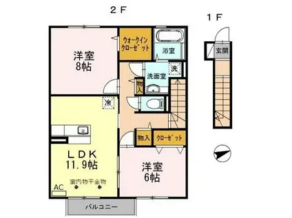 セジュール小川(2LDK/2階)の間取り写真