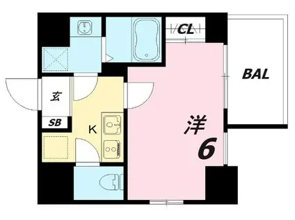 エスリード神戸ハーバークロス(1K/12階)の間取り写真