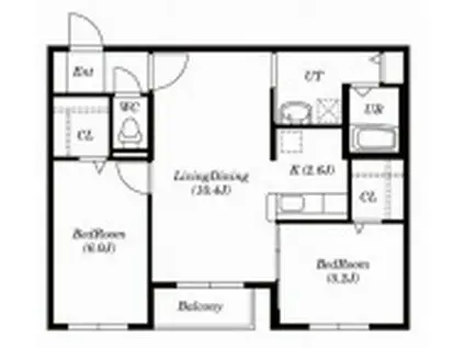 REEF NESTREEF NEST(2LDK/3階)の間取り写真