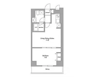 エスティメゾン東新宿(1LDK/3階)の間取り写真