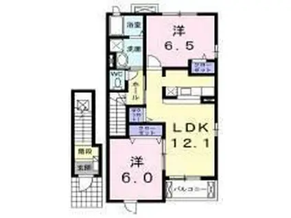 サウス・エクセル(2LDK/2階)の間取り写真