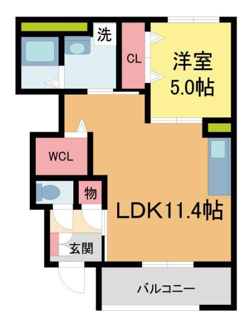 ルナテラス甲子園(1LDK/1階)の間取り写真