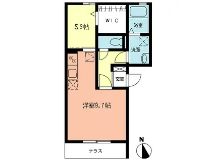 アルテール早川(ワンルーム/1階)の間取り写真