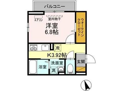 バイヤンツリーみらい平(1K/3階)の間取り写真