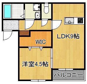 LALUCE黒住(1LDK/2階)の間取り写真