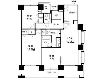 桜宮リバーシティ・ウォータータワープラザ(3LDK/20階)の間取り写真