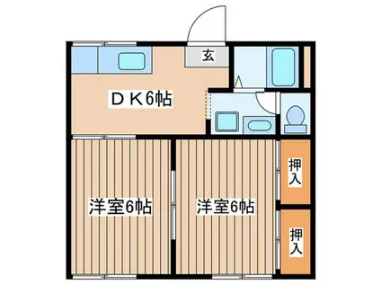 カーサグランメール(2DK/2階)の間取り写真