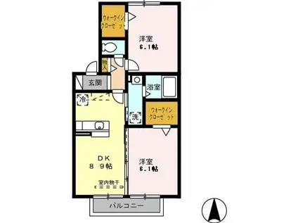 フロレスタ(2DK/2階)の間取り写真