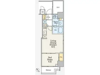 クレストコート大塚II(1LDK/8階)の間取り写真