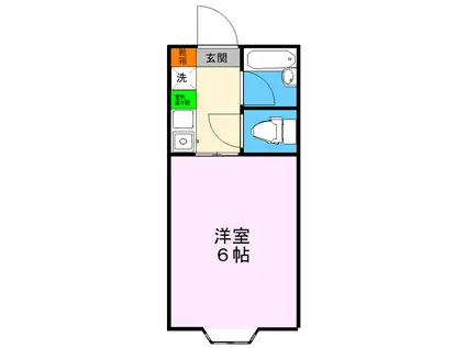 ベルザ・ユニバーシティ(ワンルーム/1階)の間取り写真