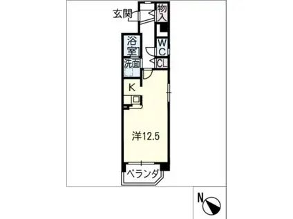 マンション夢想(ワンルーム/4階)の間取り写真