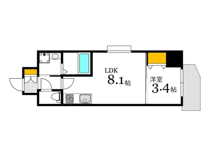 BZ HILLS STAGE II(1LDK/6階)の間取り写真