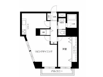 恒陽マンション(1LDK/7階)の間取り写真