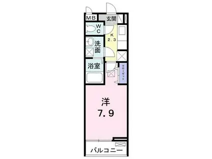 グレイスフルハイツ・I(1K/3階)の間取り写真